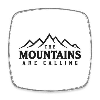 THE MOUNTAINS ARE CALLING Spruch Statement - Viereckiger Kühlschrankmagnet - Weiß - Vorne
