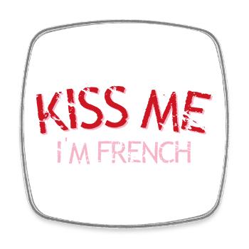 Kiss Me I'm French - Square fridge magnet - white - Front