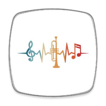 Trompete Herzschlag Trompeter Musiker - Viereckiger Kühlschrankmagnet - Weiß - Vorne
