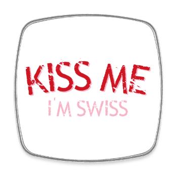 Embrasse-moi je suis suisse - Magnet carré - blanc - Devant