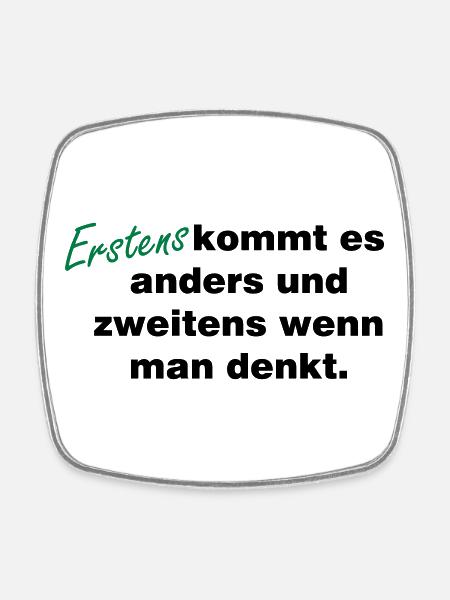 Wenn_man_denkt - Square fridge magnet - white