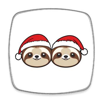 Double Sloth Christmas - Square fridge magnet - white - Front