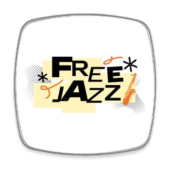 Free Jazz Typographie rétro audacieuse - Magnet carré - blanc - Devant