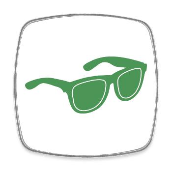 Grüne Sonnenbrille Grafik - Viereckiger Kühlschrankmagnet - Weiß - Vorne