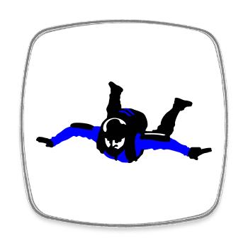 Skydiver - Square fridge magnet - white - Front