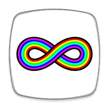 Autism Rainbow Infinity - Square fridge magnet - white - Front