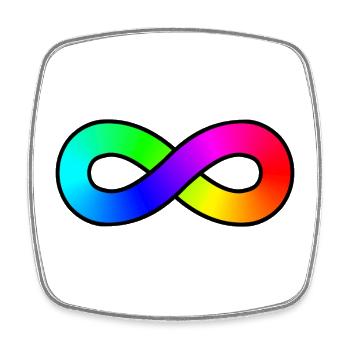 Autism Rainbow Infinity - Square fridge magnet - white - Front
