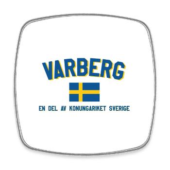 Varberg Flagge Teil von Schweden - Viereckiger Kühlschrankmagnet - Weiß - Vorne