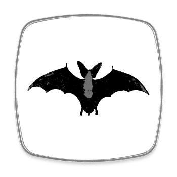 Halloween Fledermaus used look retro design gothic - Viereckiger Kühlschrankmagnet - Weiß - Vorne