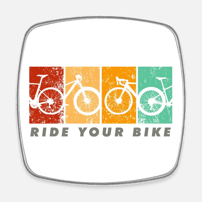 Roulez à vélo – Design rétro classique - Magnet carré - blanc