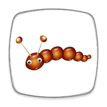 Cute Chestnut Caterpillar – Childhood & Crafting Fun - Square fridge magnet - white - Front