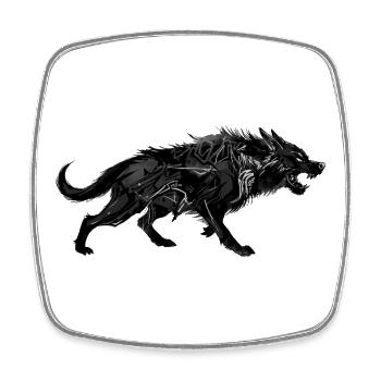 loup - Magnet carré - blanc - Devant