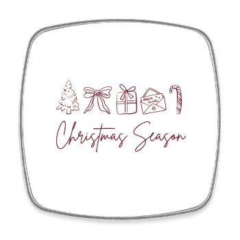 Christmas Season - Viereckiger Kühlschrankmagnet - Weiß - Vorne