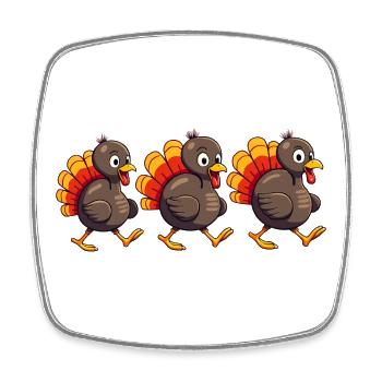 Bébé dinde de Thanksgiving - Magnet carré - blanc - Devant