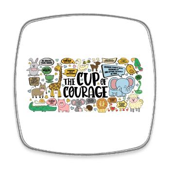 Cup - Square fridge magnet - white - Front