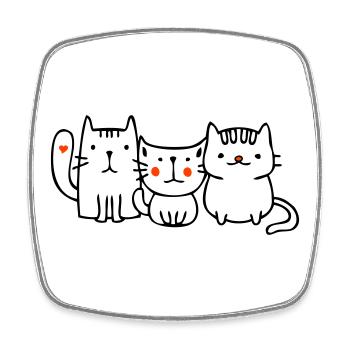 drei kleine Katzen - Viereckiger Kühlschrankmagnet - Weiß - Vorne