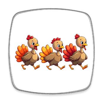 Bébé dinde de Thanksgiving - Magnet carré - blanc - Devant