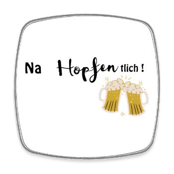 Well, hops! Funny beer motif - Square fridge magnet - white - Front