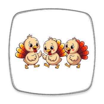 Bébé dinde de Thanksgiving - Magnet carré - blanc - Devant