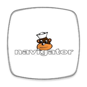 navigator - Square fridge magnet - white - Front