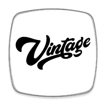 Vintage noir - Magnet carré - blanc - Devant