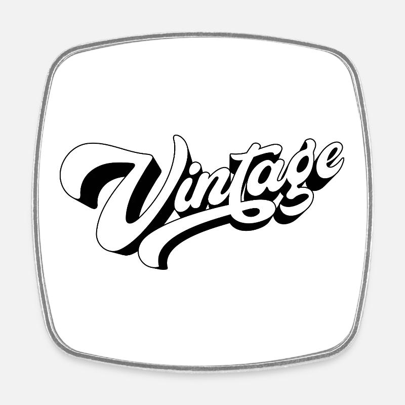 Vintage noir et blanc - Magnet carré - blanc