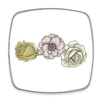 Vintage Roses - Square fridge magnet - white - Front