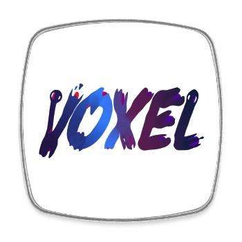Voxels - Square fridge magnet - white - Front