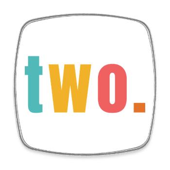 Two Zwei Jahre 2. Geburtstag Text Schrift Bunt - Viereckiger Kühlschrankmagnet - Weiß - Vorne
