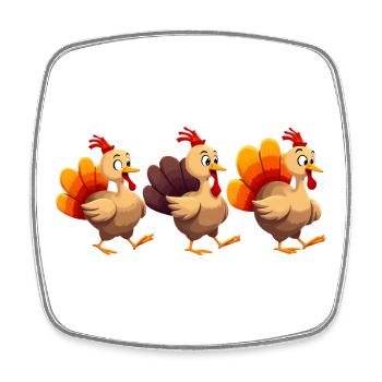 Bébé dinde de Thanksgiving - Magnet carré - blanc - Devant
