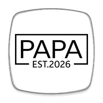 Papa Est. 2026 Vater seit 2026 Werdender Papa 2026 - Viereckiger Kühlschrankmagnet - Weiß - Vorne