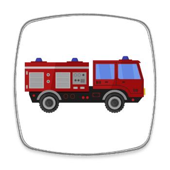 Fire truck - Square fridge magnet - white - Front