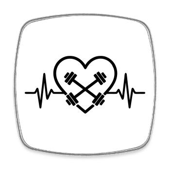 Musculation Cardiologie Fitness Haltères Sports - Magnet carré - blanc - Devant