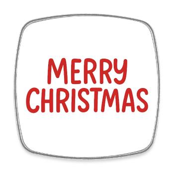 Merry Christmas Rot Schriftzug - Viereckiger Kühlschrankmagnet - Weiß - Vorne