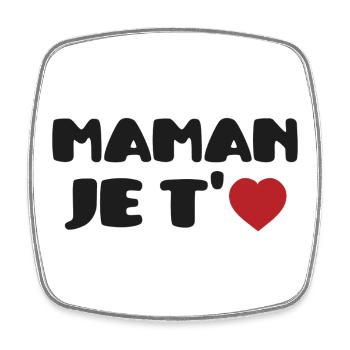 Maman je t'aime - Fête des Mères - Magnet carré - blanc - Devant