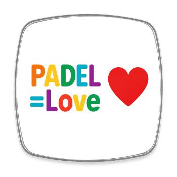 Padel Liebe Herz - Viereckiger Kühlschrankmagnet - Weiß - Vorne