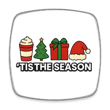 C’est la saison Équipe de Noël festive - Magnet carré - blanc - Devant