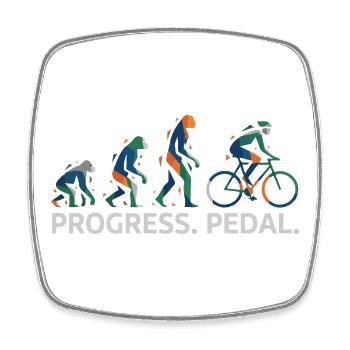 Entwicklung des Progress-Pedals - Viereckiger Kühlschrankmagnet - Weiß - Vorne