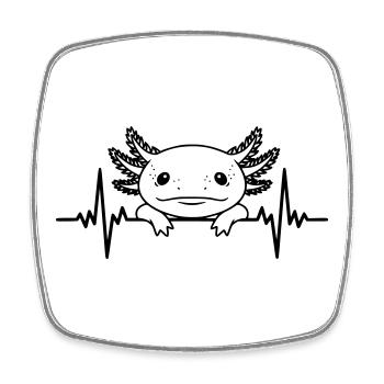Axolotl Herzschlag – Cute Salamander - Viereckiger Kühlschrankmagnet - Weiß - Vorne