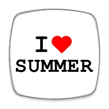 Ich liebe Sommer - I love Summer - Viereckiger Kühlschrankmagnet - Weiß - Vorne
