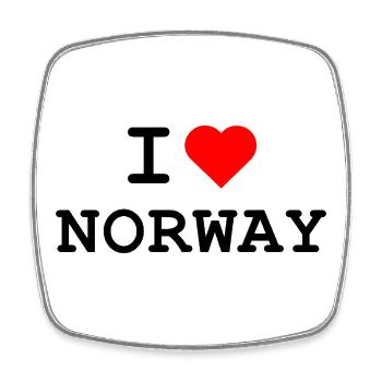 I love Norway - ich liebe Norwegen - Square fridge magnet - white - Front