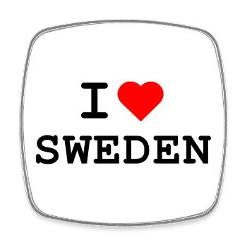 I love Sweden - Schweden - Viereckiger Kühlschrankmagnet - Weiß - Vorne