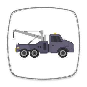 Tow truck - Square fridge magnet - white - Front