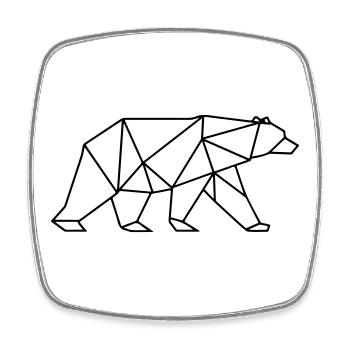 Polygone d’ours - Magnet carré - blanc - Devant