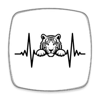 Tiger Heartbeat – Wildcats Lineart Design - Square fridge magnet - white - Front