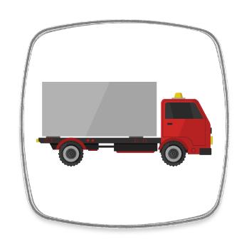 Truck - Square fridge magnet - white - Front