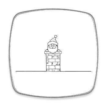 Santa Claus Chimney Christmas - Square fridge magnet - white - Front