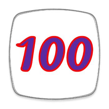 100. 100 JAHRE. 100-JÄHRIGES JUBILÄUM. GEBURTSTAG 100 - Viereckiger Kühlschrankmagnet - Weiß - Vorne