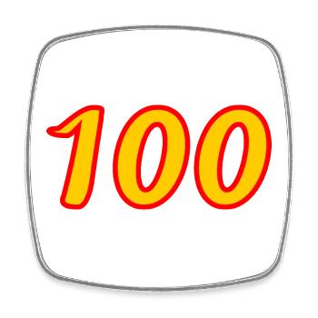 100. 100 YEARS. 100th ANNIVERSARY. BIRTHDAY 100 - Square fridge magnet - white - Front