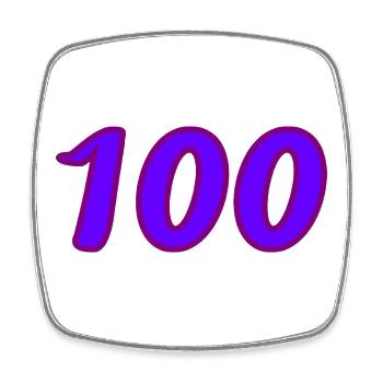 100. 100 JAHRE. 100-JÄHRIGES JUBILÄUM. GEBURTSTAG 100 - Viereckiger Kühlschrankmagnet - Weiß - Vorne